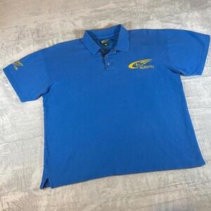 Y2K Vintage Subaru World Rally Team Polo Shirt | Blue | XL